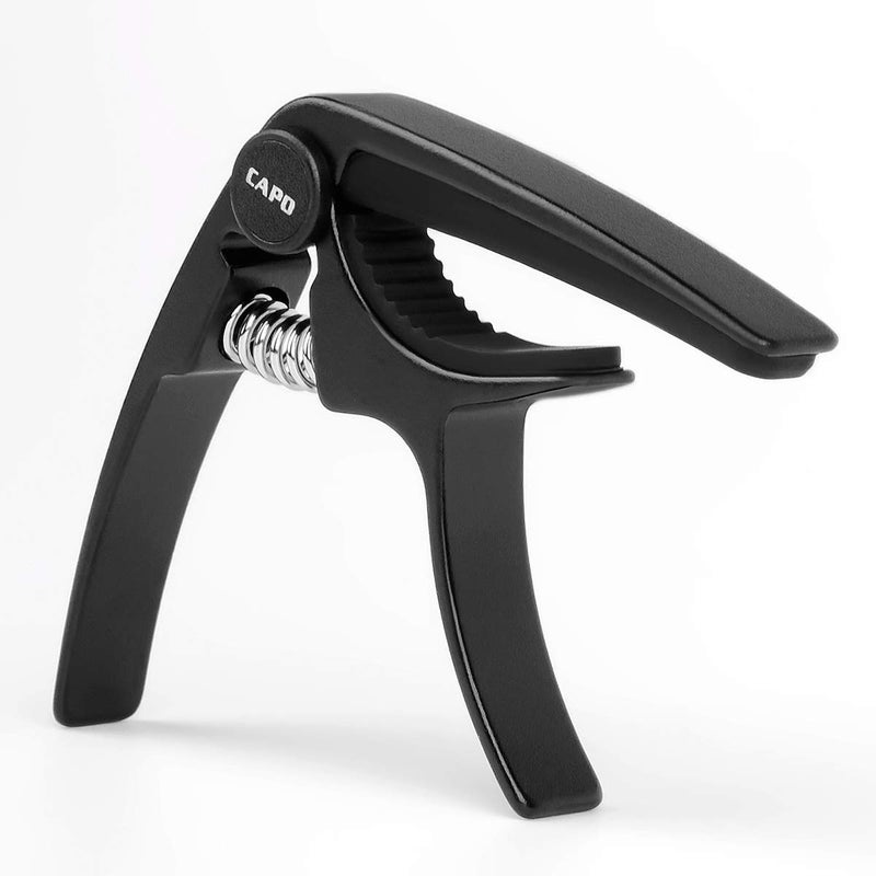 BestSounds UKULELE CAPO - 4 String for Soprano, Concert Ukulele Zinc Alloy Professional Capo Lightweight Feeling with 2pack Ukulele Felt Picks (Black) - Image 4